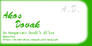 akos dovak business card